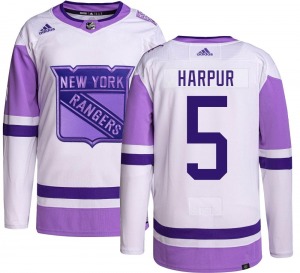 Adult Authentic New York Rangers Ben Harpur Hockey Fights Cancer Official Adidas Jersey