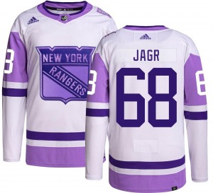 Adult Authentic New York Rangers Jaromir Jagr Hockey Fights Cancer Official Adidas Jersey
