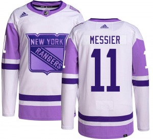 Adult Authentic New York Rangers Mark Messier Hockey Fights Cancer Official Adidas Jersey