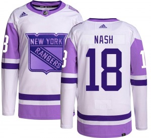 Adult Authentic New York Rangers Riley Nash Hockey Fights Cancer Official Adidas Jersey