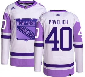 Adult Authentic New York Rangers Mark Pavelich Hockey Fights Cancer Official Adidas Jersey