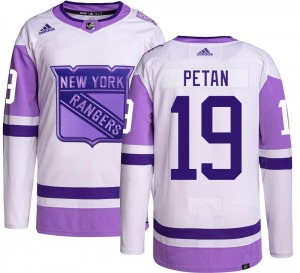 Adult Authentic New York Rangers Nic Petan Hockey Fights Cancer Official Adidas Jersey