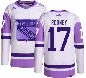 Adult Authentic New York Rangers Kevin Rooney Hockey Fights Cancer Official Adidas Jersey