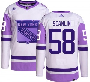Adult Authentic New York Rangers Brandon Scanlin Hockey Fights Cancer Official Adidas Jersey