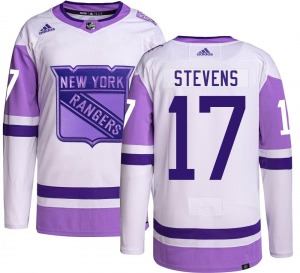 Adult Authentic New York Rangers Kevin Stevens Hockey Fights Cancer Official Adidas Jersey