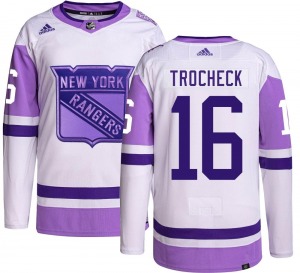 Adult Authentic New York Rangers Vincent Trocheck Hockey Fights Cancer Official Adidas Jersey
