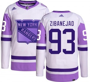 Adult Authentic New York Rangers Mika Zibanejad Hockey Fights Cancer Official Adidas Jersey