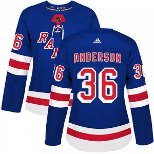 Women's Authentic New York Rangers Glenn Anderson Royal Blue Home Official Adidas Jersey