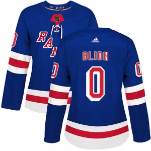 Women's Authentic New York Rangers Anton Blidh Royal Blue Home Official Adidas Jersey