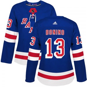 Women's Authentic New York Rangers Nick Bonino Royal Blue Home Official Adidas Jersey