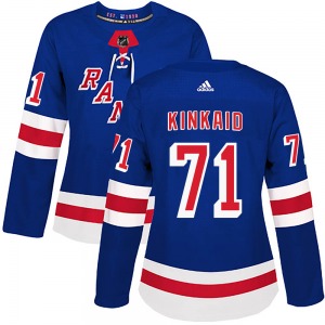 Women's Authentic New York Rangers Keith Kinkaid Royal Blue Home Official Adidas Jersey