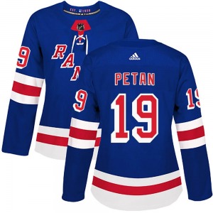 Women's Authentic New York Rangers Nic Petan Royal Blue Home Official Adidas Jersey