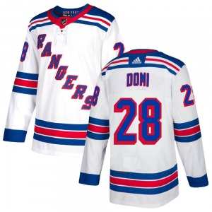 Youth Authentic New York Rangers Tie Domi White Official Adidas Jersey