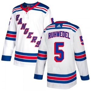 Youth Authentic New York Rangers Chad Ruhwedel White Official Adidas Jersey