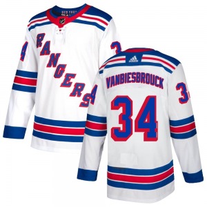 Youth Authentic New York Rangers John Vanbiesbrouck White Official Adidas Jersey