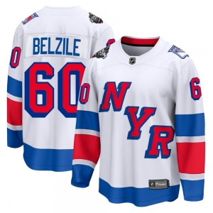 Adult Breakaway New York Rangers Alex Belzile White 2024 Stadium Series Official Fanatics Branded Jersey