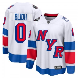 Adult Breakaway New York Rangers Anton Blidh White 2024 Stadium Series Official Fanatics Branded Jersey