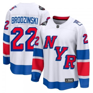 Adult Breakaway New York Rangers Jonny Brodzinski White 2024 Stadium Series Official Fanatics Branded Jersey