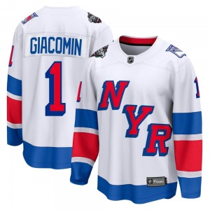 Adult Breakaway New York Rangers Eddie Giacomin White 2024 Stadium Series Official Fanatics Branded Jersey