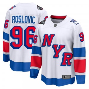 Adult Breakaway New York Rangers Jack Roslovic White 2024 Stadium Series Official Fanatics Branded Jersey