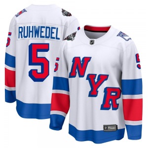 Adult Breakaway New York Rangers Chad Ruhwedel White 2024 Stadium Series Official Fanatics Branded Jersey