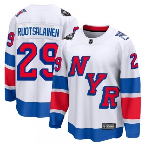 Adult Breakaway New York Rangers Reijo Ruotsalainen White 2024 Stadium Series Official Fanatics Branded Jersey