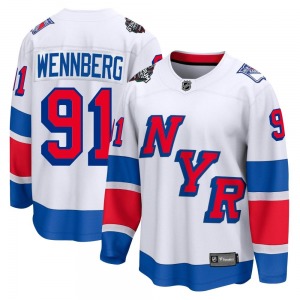 Adult Breakaway New York Rangers Alex Wennberg White 2024 Stadium Series Official Fanatics Branded Jersey