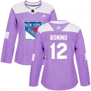 Women's Authentic New York Rangers Nick Bonino Purple Fights Cancer Practice Official Adidas Jersey