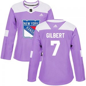 Women's Authentic New York Rangers Rod Gilbert Purple Fights Cancer Practice Official Adidas Jersey