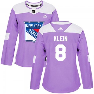Women's Authentic New York Rangers Kevin Klein Purple Fights Cancer Practice Official Adidas Jersey