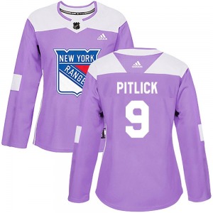 Women's Authentic New York Rangers Tyler Pitlick Purple Fights Cancer Practice Official Adidas Jersey