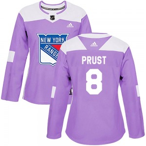 Women's Authentic New York Rangers Brandon Prust Purple Fights Cancer Practice Official Adidas Jersey