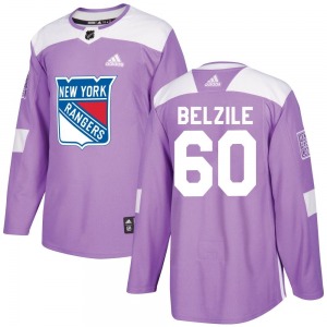 Youth Authentic New York Rangers Alex Belzile Purple Fights Cancer Practice Official Adidas Jersey