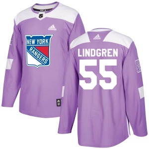 Youth Authentic New York Rangers Ryan Lindgren Purple Fights Cancer Practice Official Adidas Jersey