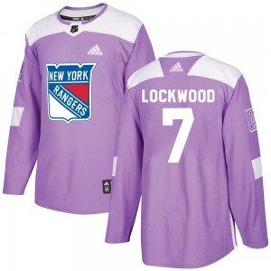 Youth Authentic New York Rangers William Lockwood Purple Fights Cancer Practice Official Adidas Jersey