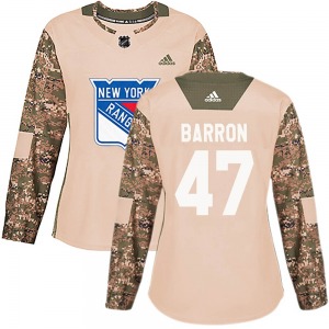 Women's Authentic New York Rangers Morgan Barron Camo Veterans Day Practice Official Adidas Jersey