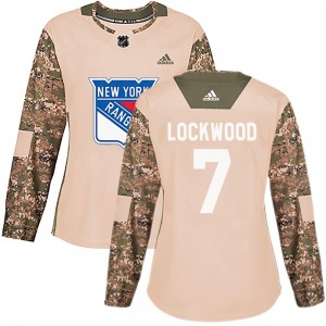 Women's Authentic New York Rangers William Lockwood Camo Veterans Day Practice Official Adidas Jersey