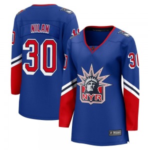 Women's Breakaway New York Rangers Chris Nilan Royal Special Edition 2.0 Official Fanatics Branded Jersey