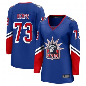 Women's Breakaway New York Rangers Matt Rempe Royal Special Edition 2.0 Official Fanatics Branded Jersey