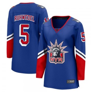 Women's Breakaway New York Rangers Chad Ruhwedel Royal Special Edition 2.0 Official Fanatics Branded Jersey