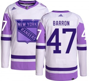 Youth Authentic New York Rangers Morgan Barron Hockey Fights Cancer Official Adidas Jersey
