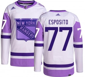 Youth Authentic New York Rangers Phil Esposito Hockey Fights Cancer Official Adidas Jersey