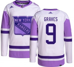 Youth Authentic New York Rangers Adam Graves Hockey Fights Cancer Official Adidas Jersey