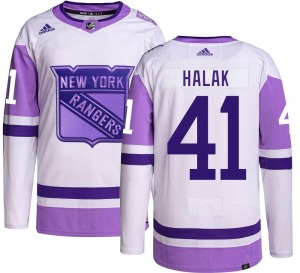 Youth Authentic New York Rangers Jaroslav Halak Hockey Fights Cancer Official Adidas Jersey