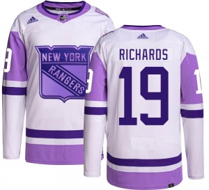 Youth Authentic New York Rangers Brad Richards Hockey Fights Cancer Official Adidas Jersey