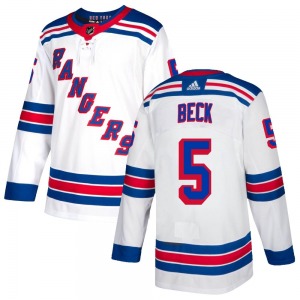 Adult Authentic New York Rangers Barry Beck White Official Adidas Jersey