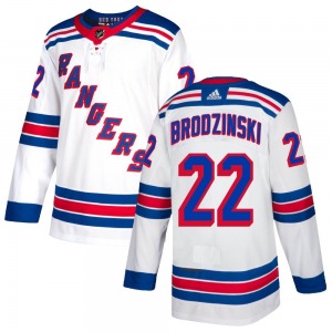 Adult Authentic New York Rangers Jonny Brodzinski White Official Adidas Jersey