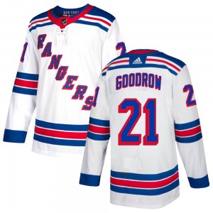 Adult Authentic New York Rangers Barclay Goodrow White Official Adidas Jersey