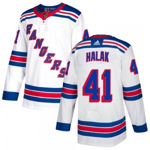 Adult Authentic New York Rangers Jaroslav Halak White Official Adidas Jersey