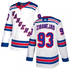 Adult Authentic New York Rangers Mika Zibanejad White Official Adidas Jersey